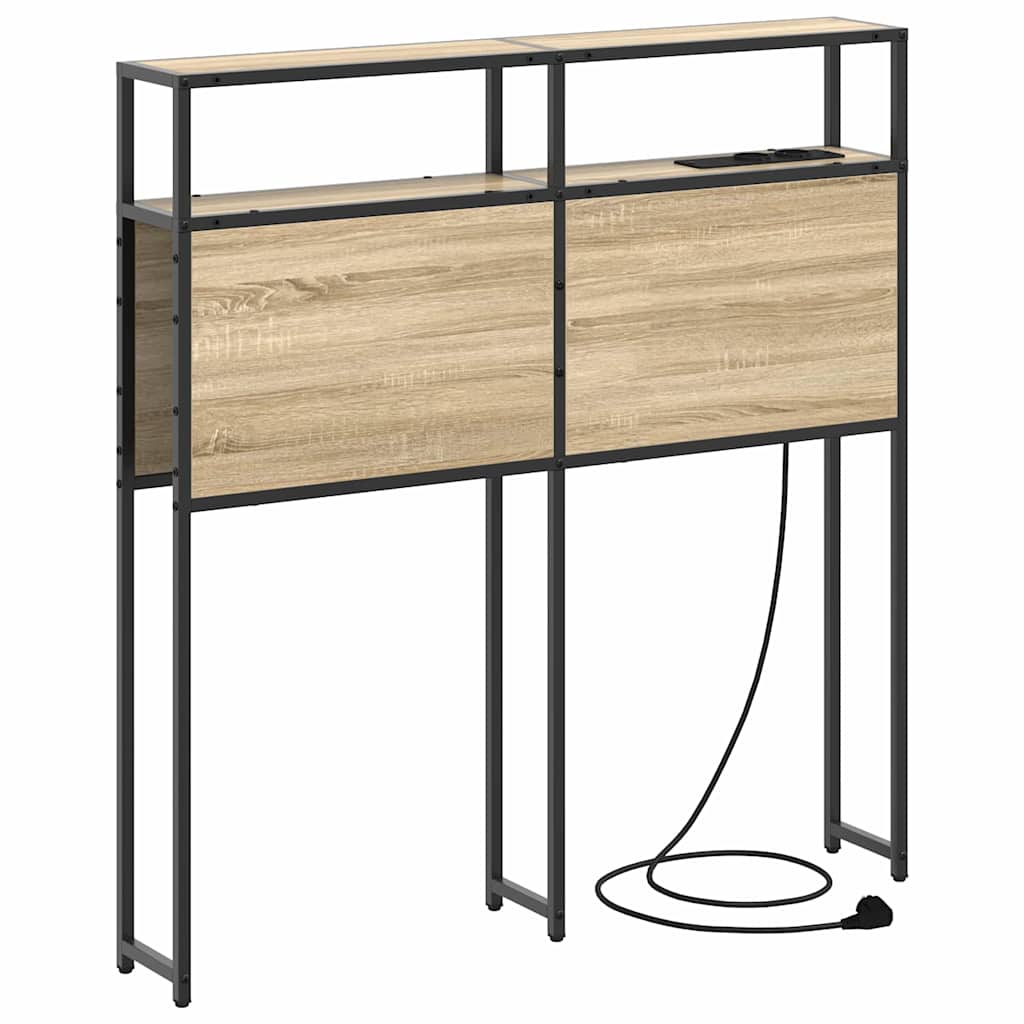 vidaXL Stauraum-Kopfteil mit Regal Sonoma-Eiche 90 cm Holzwerkstoff