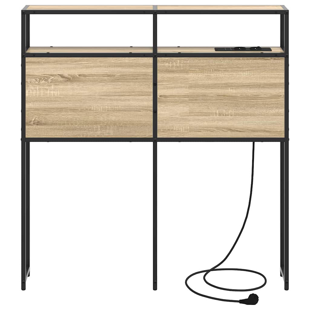 vidaXL Stauraum-Kopfteil mit Regal Sonoma-Eiche 90 cm Holzwerkstoff