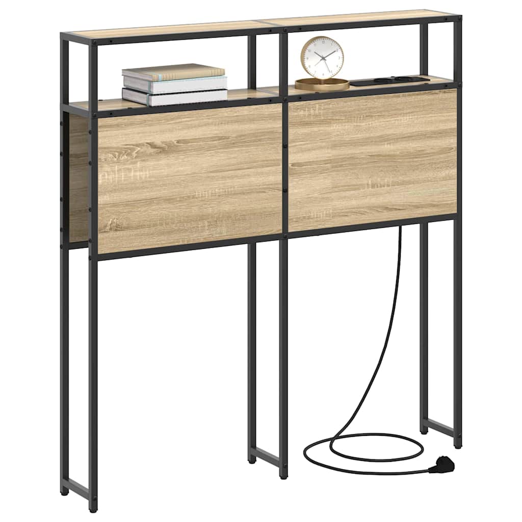 vidaXL Stauraum-Kopfteil mit Regal Sonoma-Eiche 90 cm Holzwerkstoff