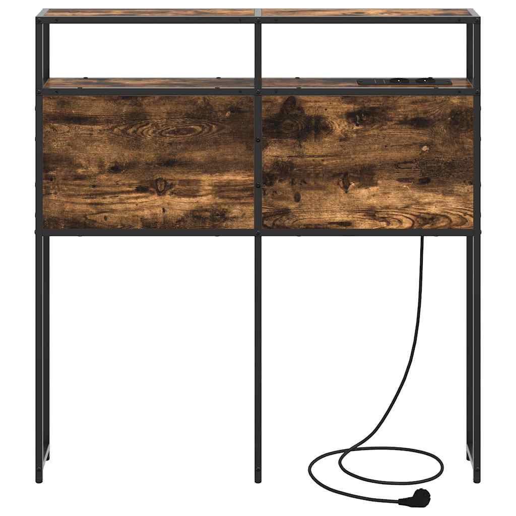 Stauraum-Kopfteil mit Regal Räuchereiche 90 cm Holzwerkstoff