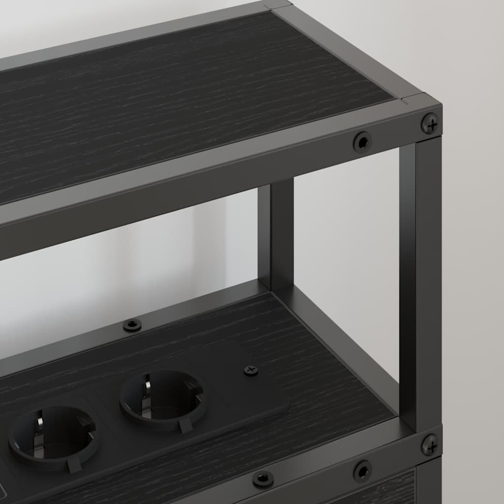 vidaXL Stauraum-Kopfteil Schwarz Eichen-Optik 100 cm Holzwerkstoff
