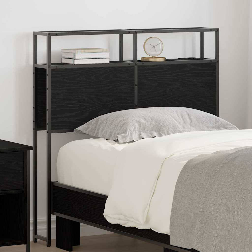 vidaXL Stauraum-Kopfteil Schwarz Eichen-Optik 100 cm Holzwerkstoff