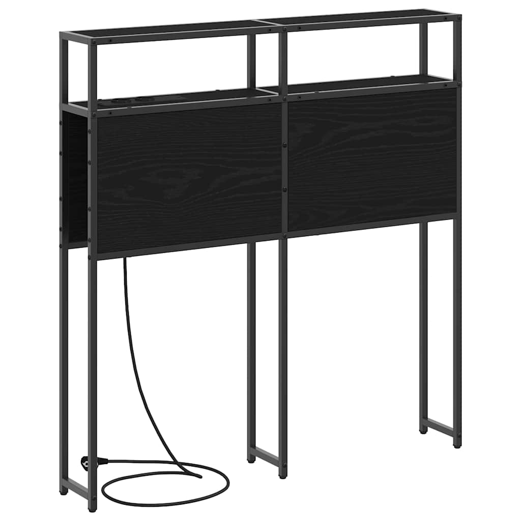 vidaXL Stauraum-Kopfteil Schwarz Eichen-Optik 100 cm Holzwerkstoff