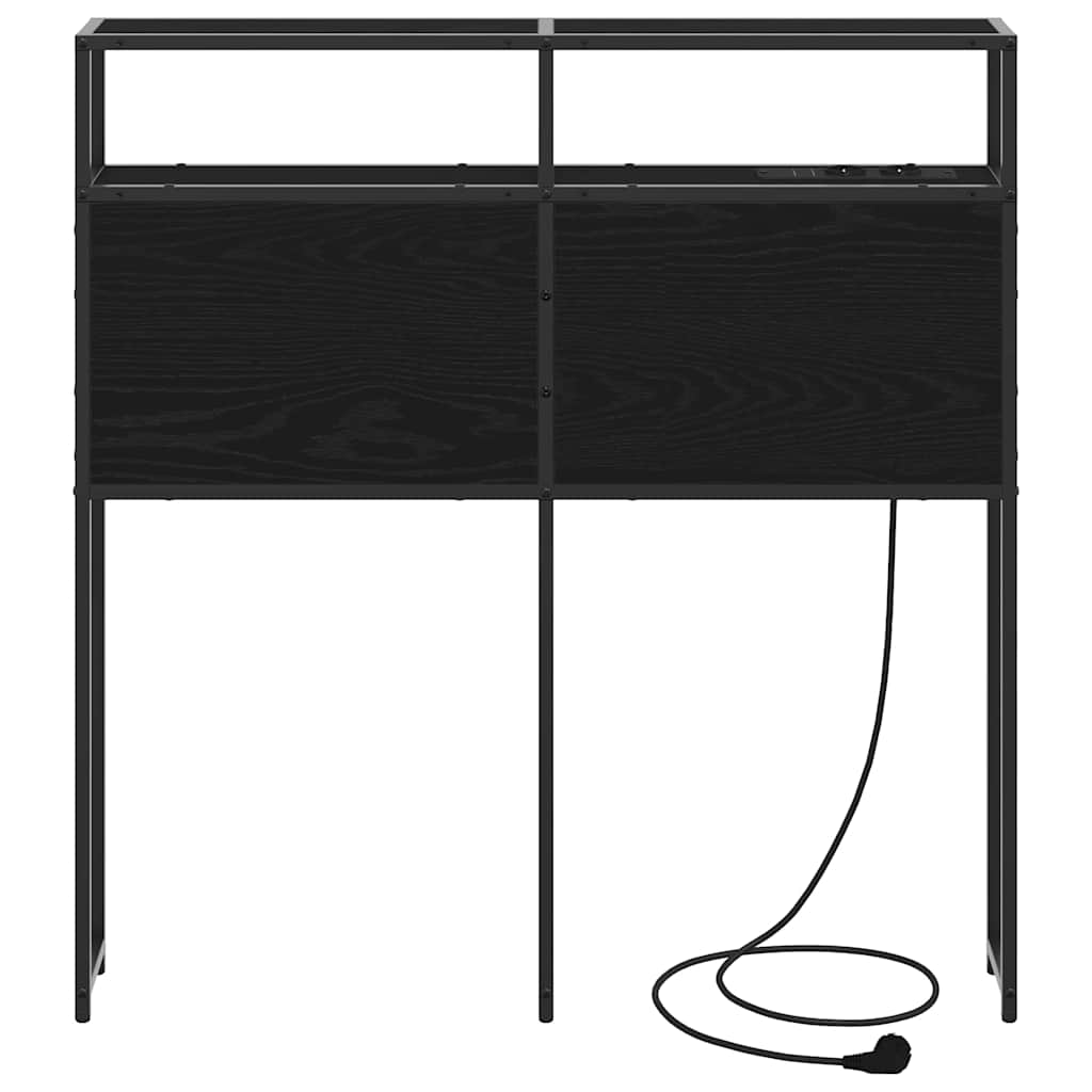 vidaXL Stauraum-Kopfteil Schwarz Eichen-Optik 100 cm Holzwerkstoff