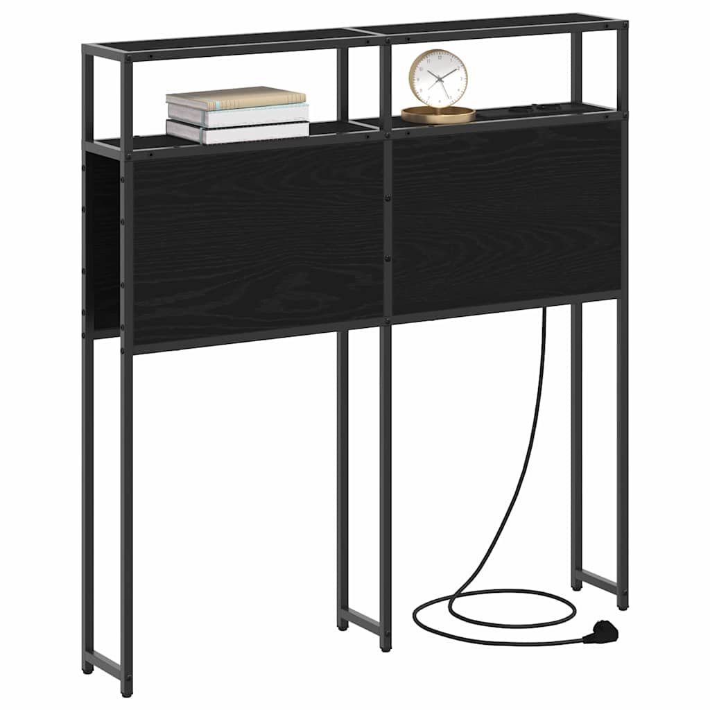 vidaXL Stauraum-Kopfteil Schwarz Eichen-Optik 100 cm Holzwerkstoff