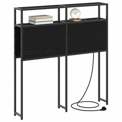 vidaXL Stauraum-Kopfteil Schwarz Eichen-Optik 100 cm Holzwerkstoff