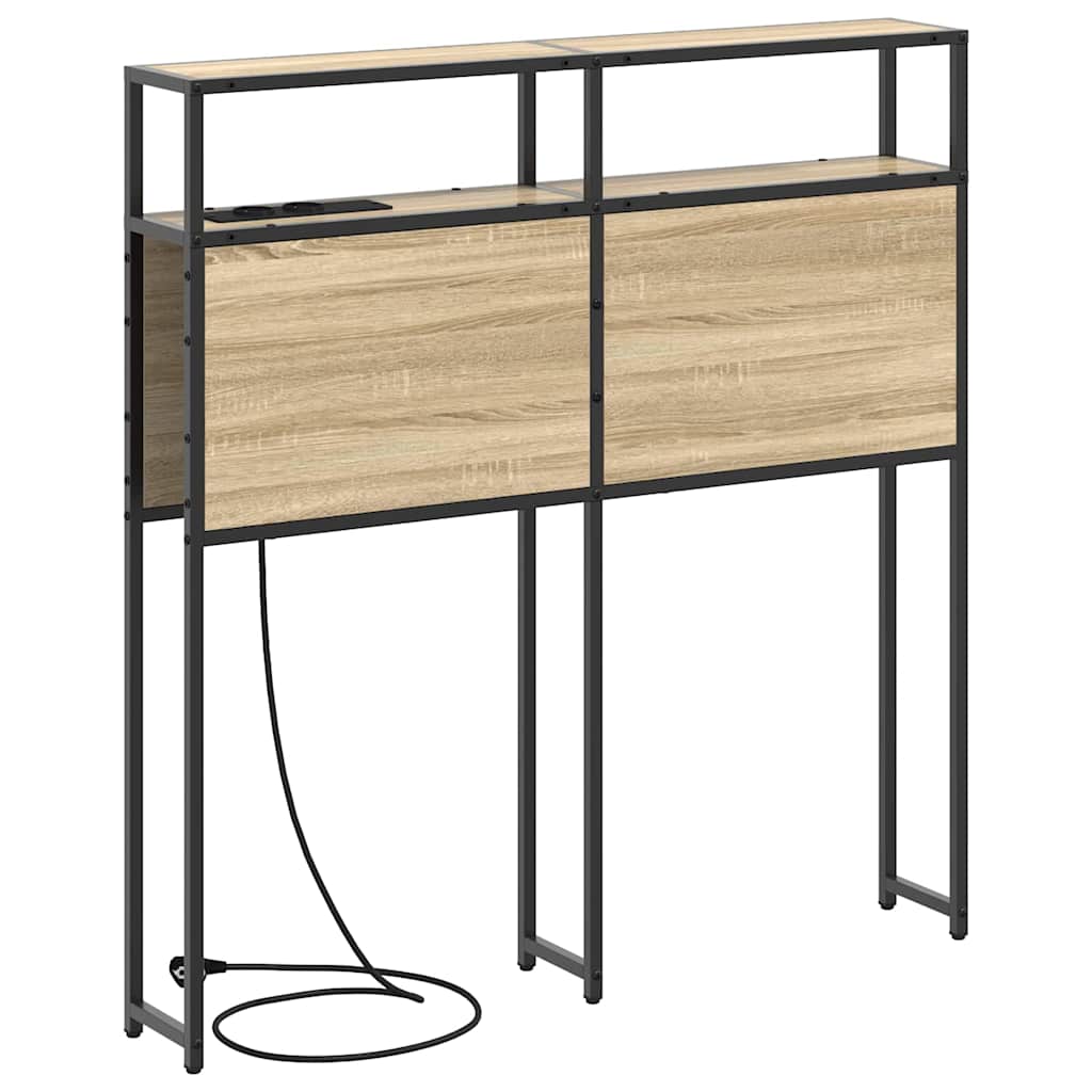 Stauraum-Kopfteil mit Regal Sonoma-Eiche 100 cm Holzwerkstoff