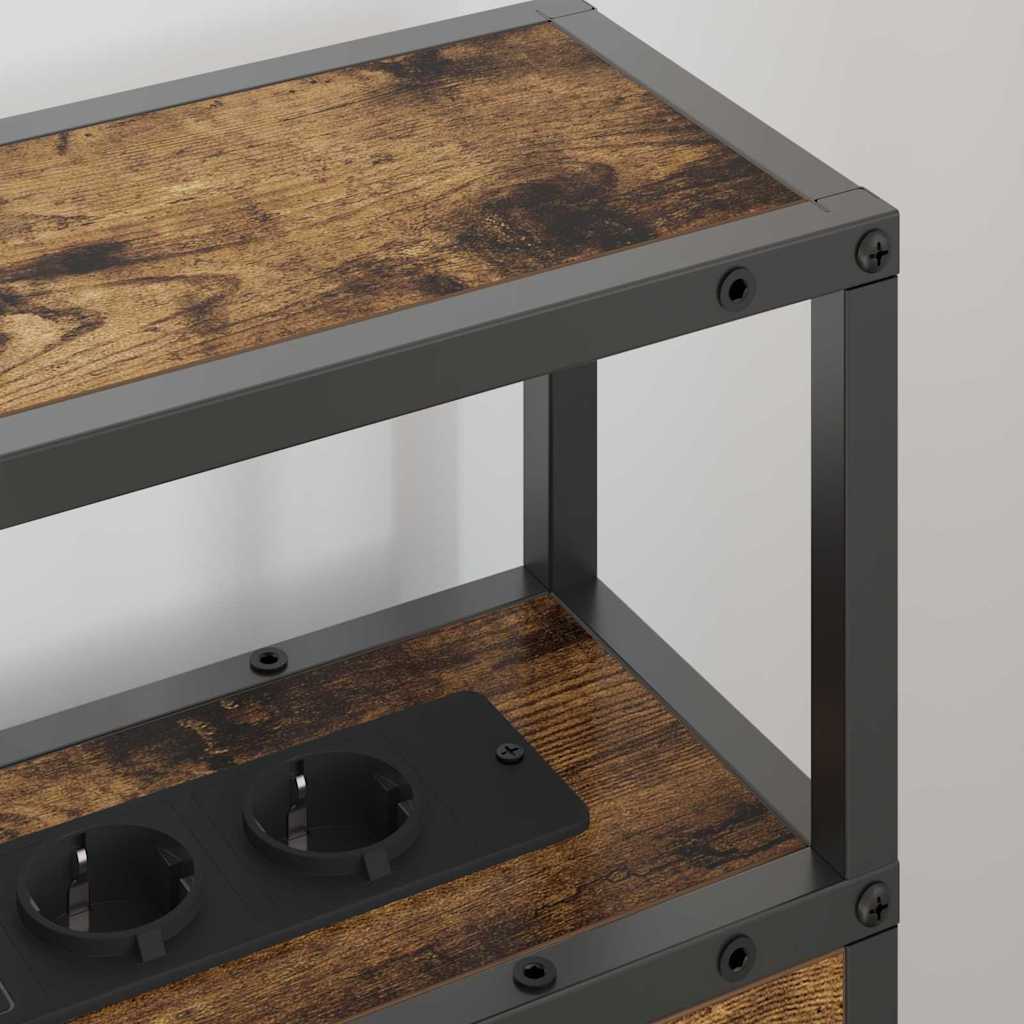 Stauraum-Kopfteil mit Regal Räuchereiche 100 cm Holzwerkstoff