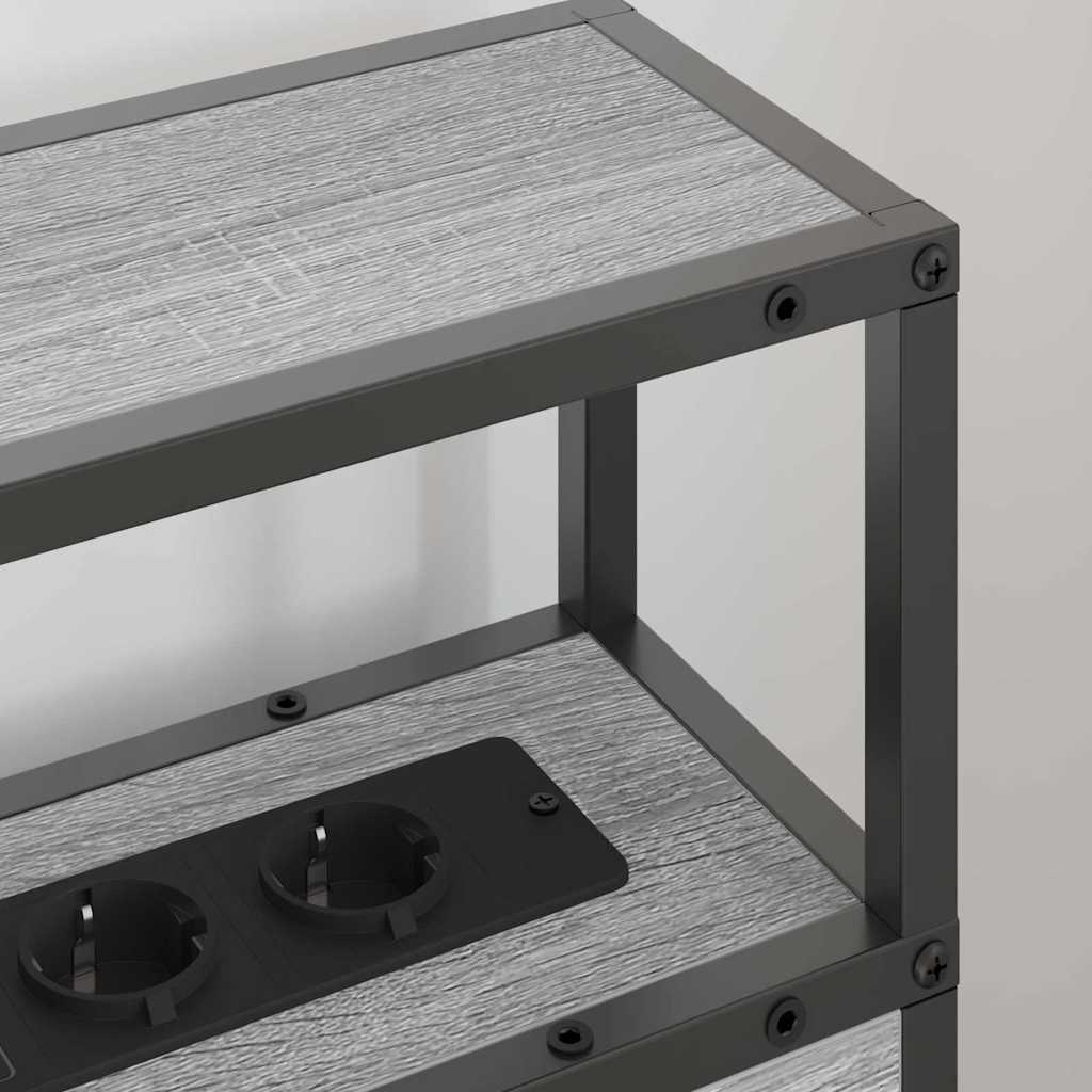 Stauraum-Kopfteil mit Regal Grau Sonoma 100 cm Holzwerkstoff