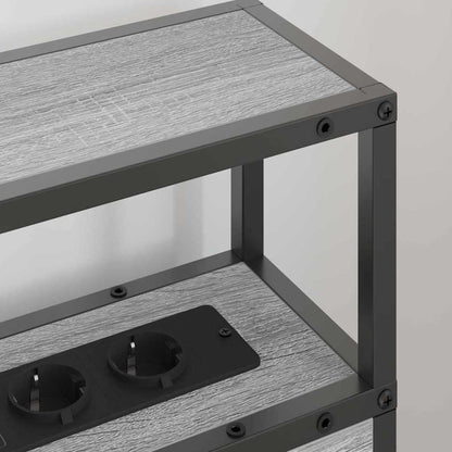 Stauraum-Kopfteil mit Regal Grau Sonoma 100 cm Holzwerkstoff