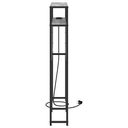 Stauraum-Kopfteil mit Regal Grau Sonoma 100 cm Holzwerkstoff