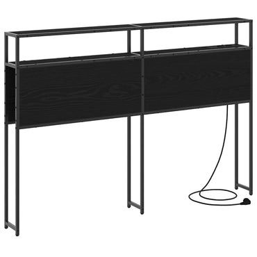 vidaXL Stauraum-Kopfteil Schwarz Eichen-Optik 120 cm Holzwerkstoff