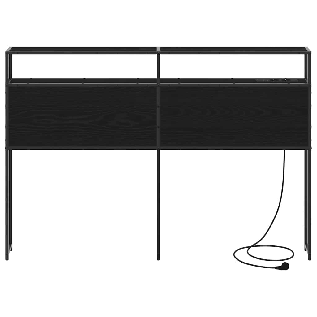 Stauraum-Kopfteil Schwarz Eichen-Optik 120 cm Holzwerkstoff