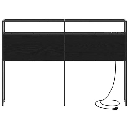 Stauraum-Kopfteil Schwarz Eichen-Optik 120 cm Holzwerkstoff