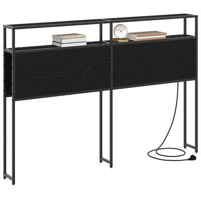 Stauraum-Kopfteil Schwarz Eichen-Optik 120 cm Holzwerkstoff