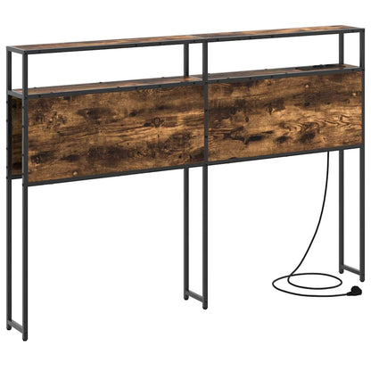 Stauraum-Kopfteil mit Regal Räuchereiche 120 cm Holzwerkstoff