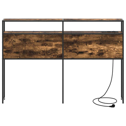 Stauraum-Kopfteil mit Regal Räuchereiche 120 cm Holzwerkstoff