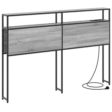 vidaXL Stauraum-Kopfteil mit Regal Grau Sonoma 120 cm Holzwerkstoff