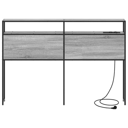 vidaXL Stauraum-Kopfteil mit Regal Grau Sonoma 120 cm Holzwerkstoff