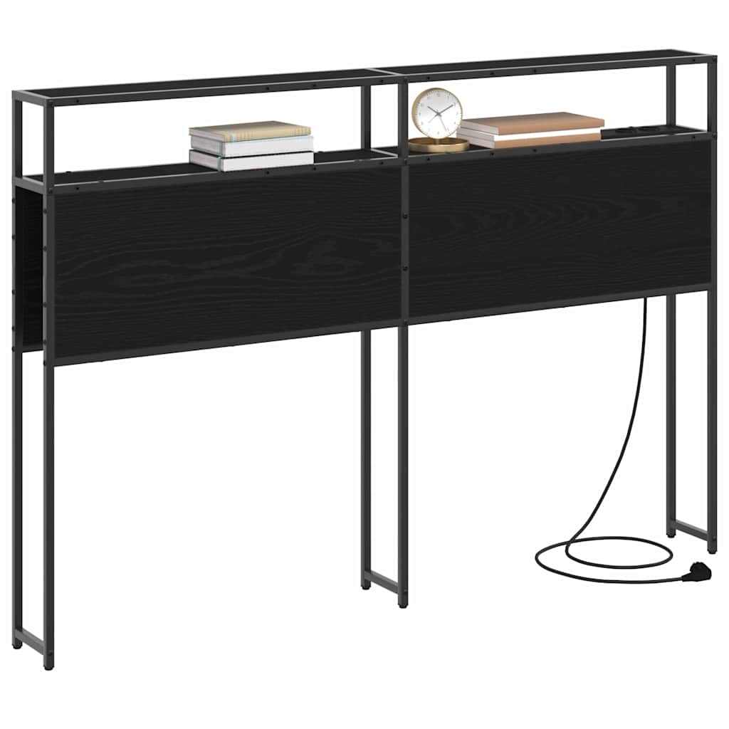 vidaXL Stauraum-Kopfteil Schwarz Eichen-Optik 135 cm Holzwerkstoff