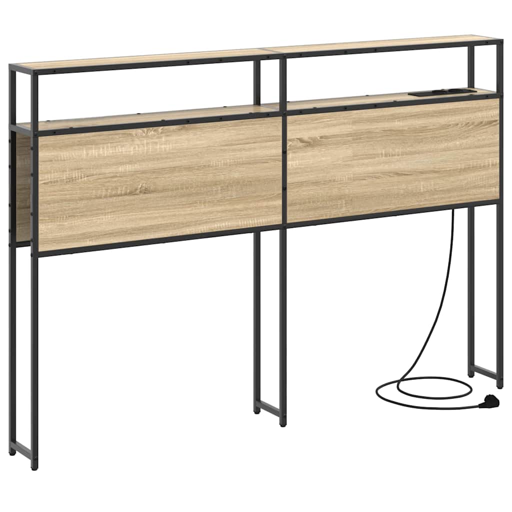 Stauraum-Kopfteil mit Regal Sonoma-Eiche 135 cm Holzwerkstoff