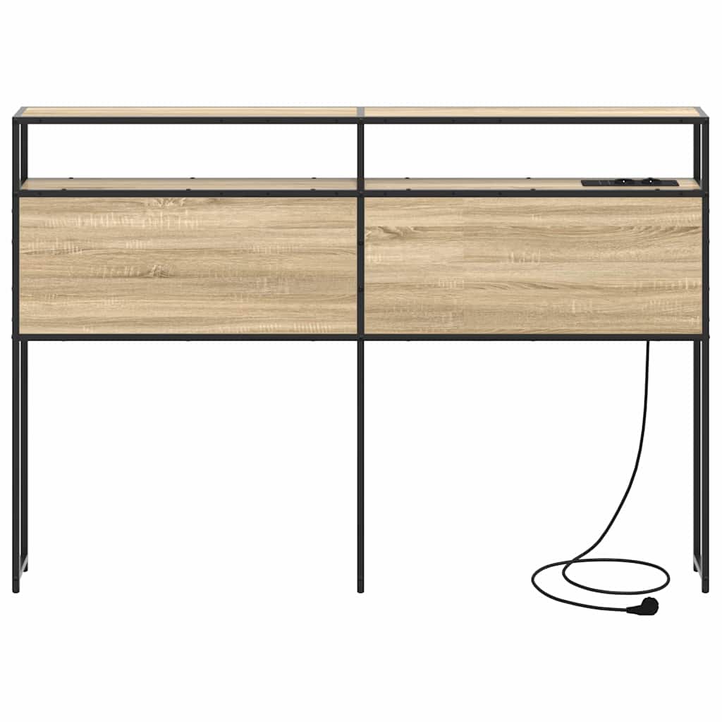 Stauraum-Kopfteil mit Regal Sonoma-Eiche 135 cm Holzwerkstoff