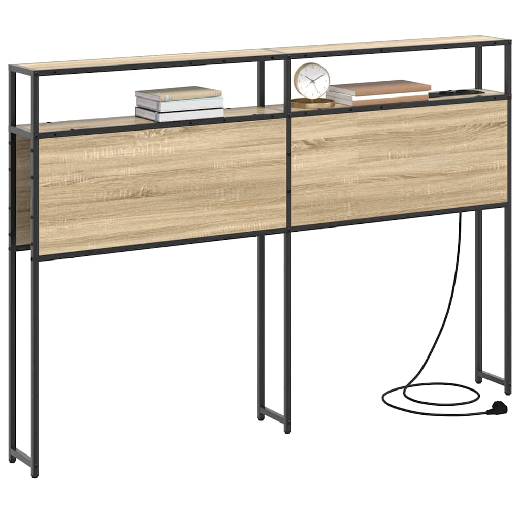 Stauraum-Kopfteil mit Regal Sonoma-Eiche 135 cm Holzwerkstoff