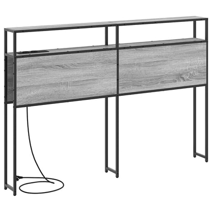 vidaXL Stauraum-Kopfteil mit Regal Grau Sonoma 135 cm Holzwerkstoff