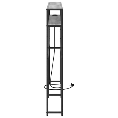 vidaXL Stauraum-Kopfteil mit Regal Grau Sonoma 135 cm Holzwerkstoff