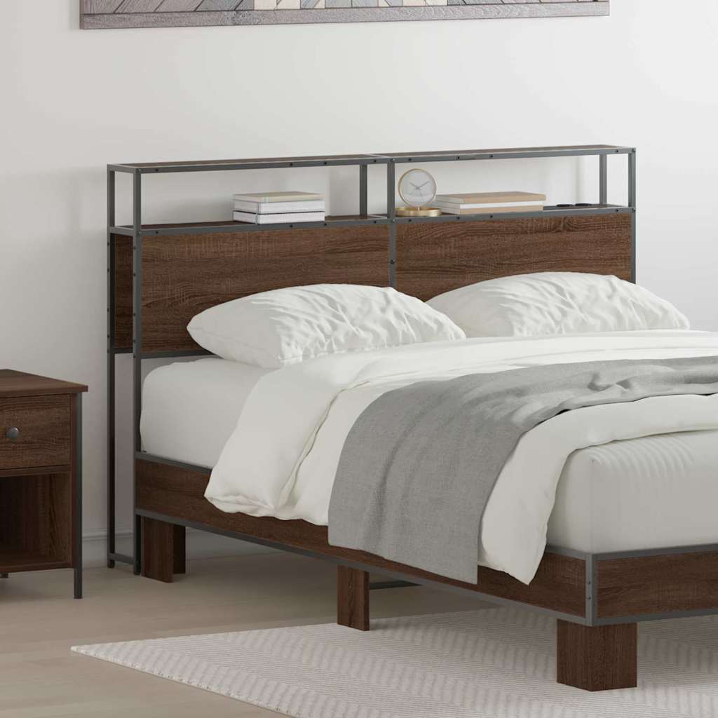 vidaXL Stauraum-Kopfteil Braun Eichen-Optik 135 cm Holzwerkstoff