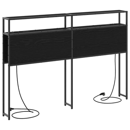 Stauraum-Kopfteil Schwarz Eichen-Optik 140 cm Holzwerkstoff