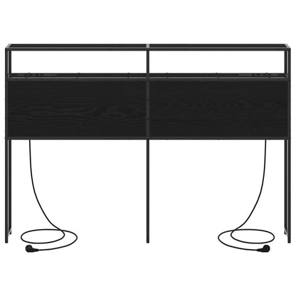 Stauraum-Kopfteil Schwarz Eichen-Optik 140 cm Holzwerkstoff