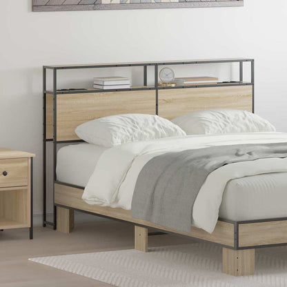 vidaXL Stauraum-Kopfteil mit Regal Sonoma-Eiche 140 cm Holzwerkstoff