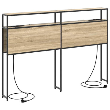 vidaXL Stauraum-Kopfteil mit Regal Sonoma-Eiche 140 cm Holzwerkstoff
