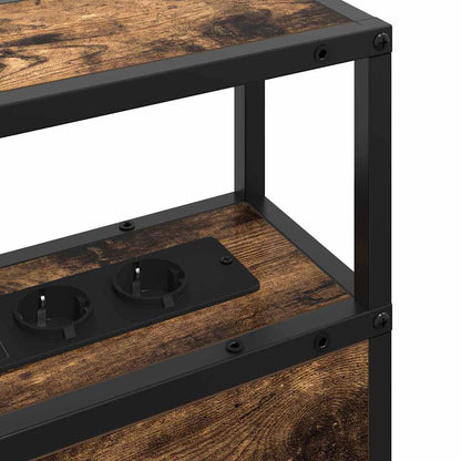 Stauraum-Kopfteil mit Regal Räuchereiche 140 cm Holzwerkstoff