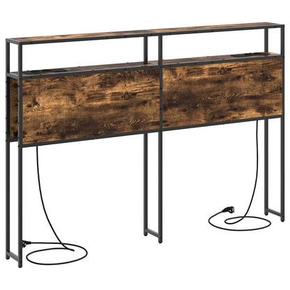 Stauraum-Kopfteil mit Regal Räuchereiche 140 cm Holzwerkstoff