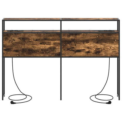 Stauraum-Kopfteil mit Regal Räuchereiche 140 cm Holzwerkstoff