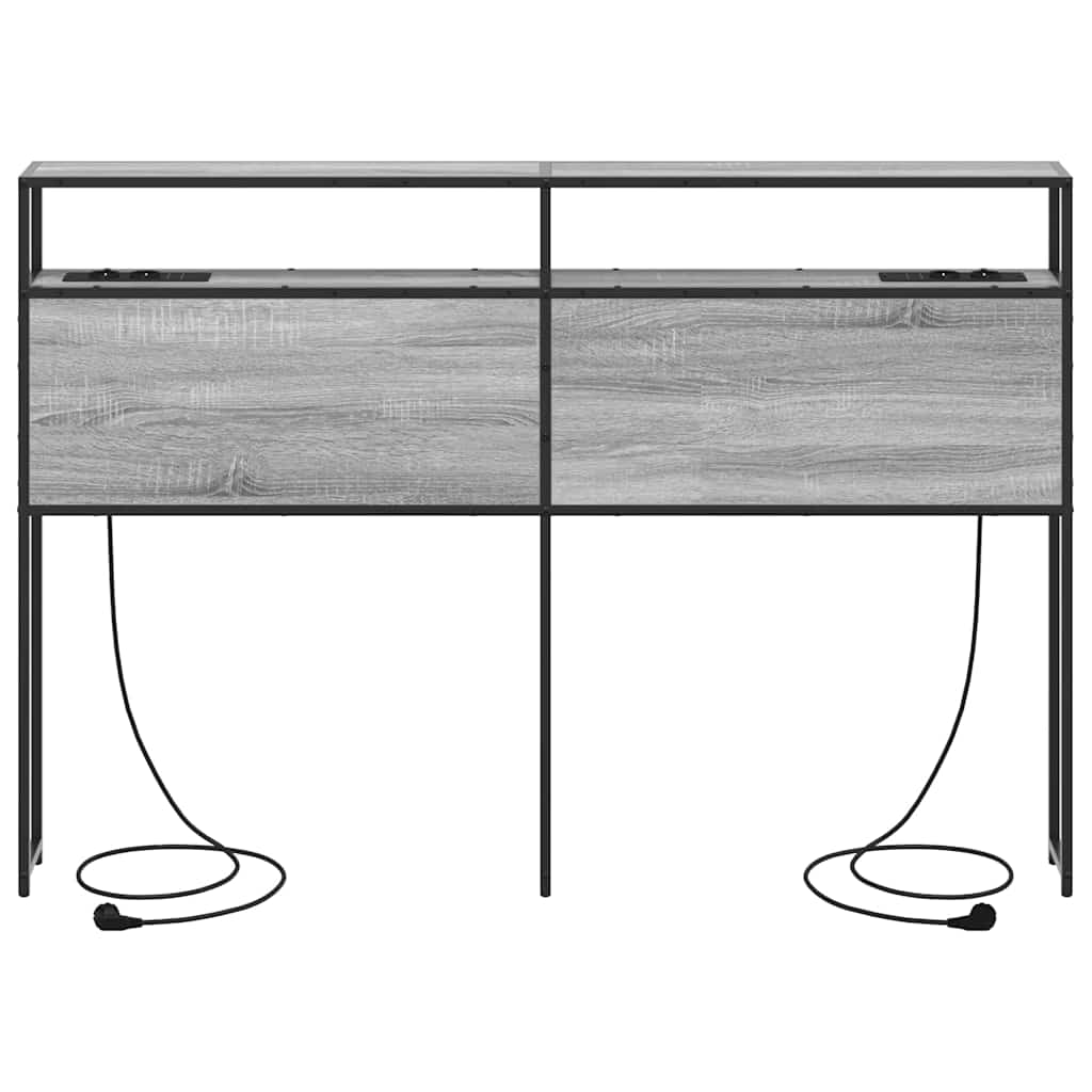 vidaXL Stauraum-Kopfteil mit Regal Grau Sonoma 140 cm Holzwerkstoff