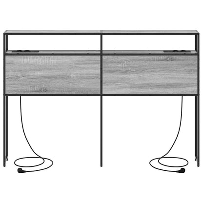 vidaXL Stauraum-Kopfteil mit Regal Grau Sonoma 140 cm Holzwerkstoff