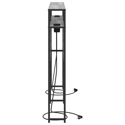 vidaXL Stauraum-Kopfteil mit Regal Grau Sonoma 140 cm Holzwerkstoff