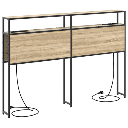 Stauraum-Kopfteil mit Regal Sonoma-Eiche 150 cm Holzwerkstoff