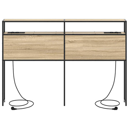 Stauraum-Kopfteil mit Regal Sonoma-Eiche 150 cm Holzwerkstoff