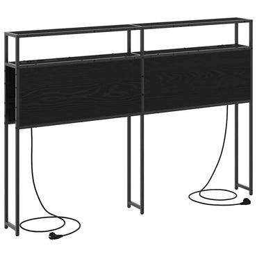 vidaXL Stauraum-Kopfteil Schwarz Eichen-Optik 160 cm Holzwerkstoff