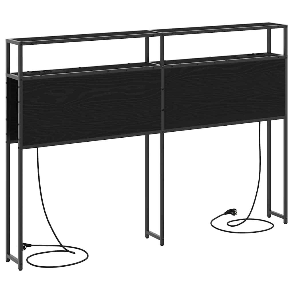 vidaXL Stauraum-Kopfteil Schwarz Eichen-Optik 160 cm Holzwerkstoff