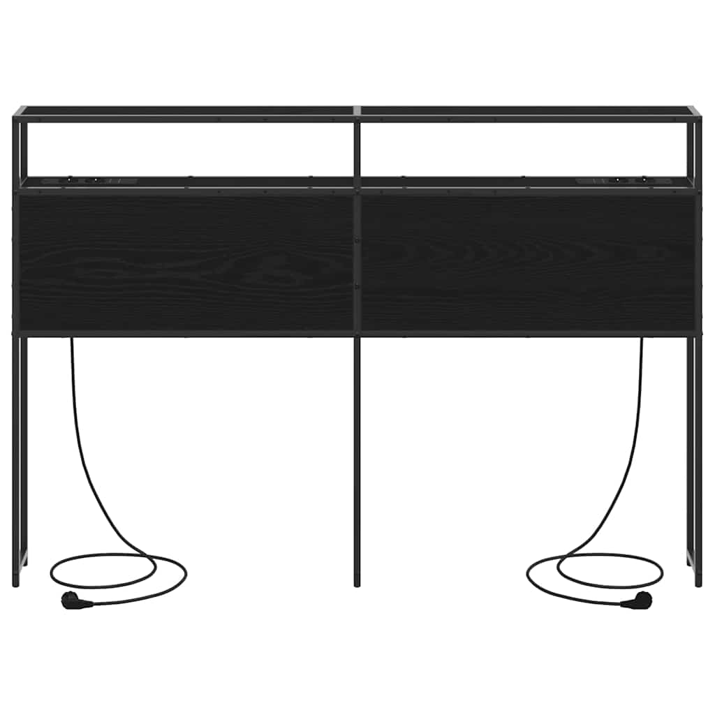 vidaXL Stauraum-Kopfteil Schwarz Eichen-Optik 160 cm Holzwerkstoff
