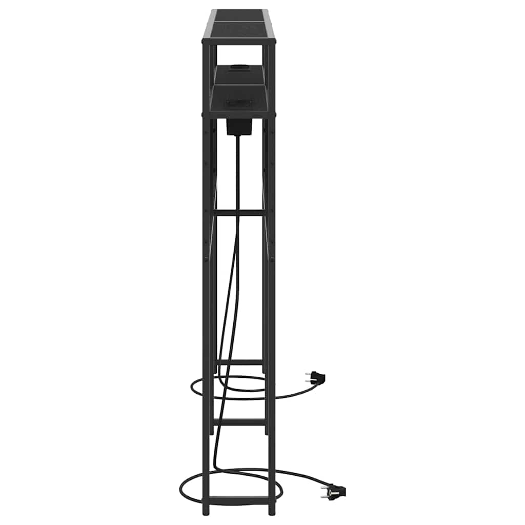 vidaXL Stauraum-Kopfteil Schwarz Eichen-Optik 160 cm Holzwerkstoff