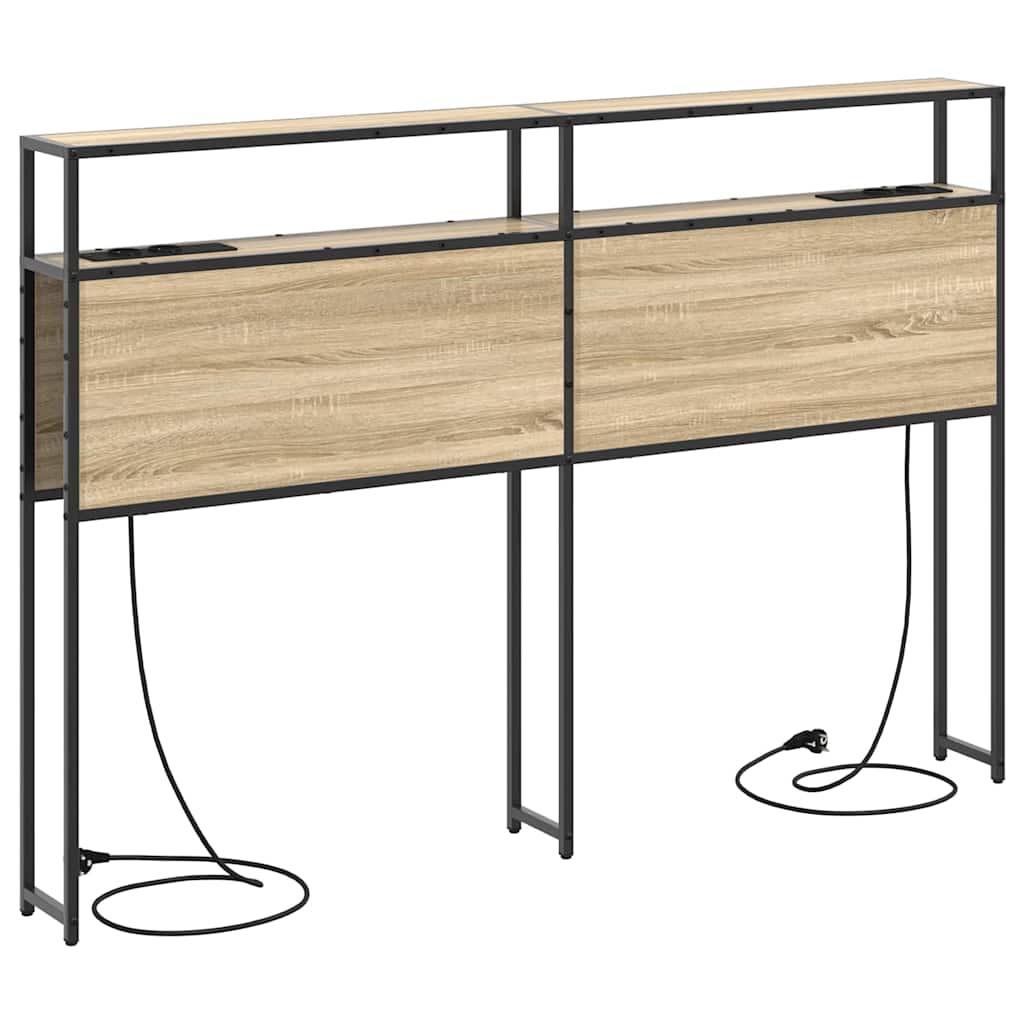 vidaXL Stauraum-Kopfteil mit Regal Sonoma-Eiche 160 cm Holzwerkstoff