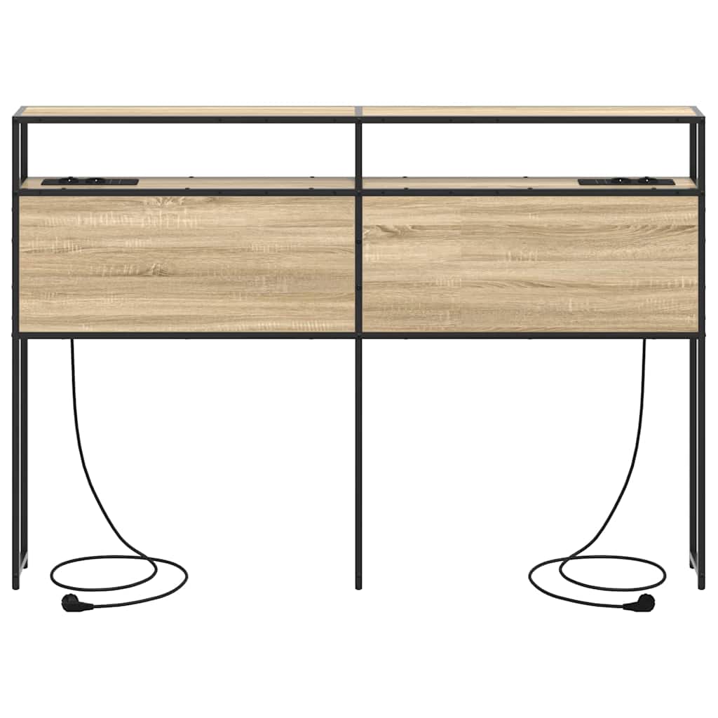 vidaXL Stauraum-Kopfteil mit Regal Sonoma-Eiche 160 cm Holzwerkstoff