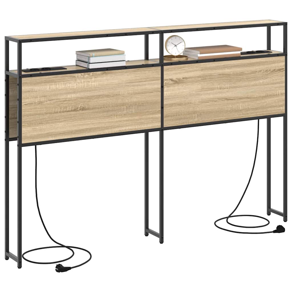 vidaXL Stauraum-Kopfteil mit Regal Sonoma-Eiche 160 cm Holzwerkstoff
