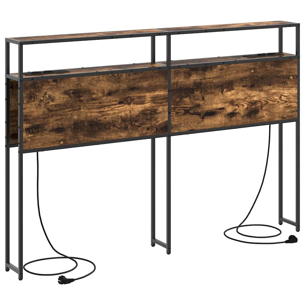 Stauraum-Kopfteil mit Regal Räuchereiche 160 cm Holzwerkstoff